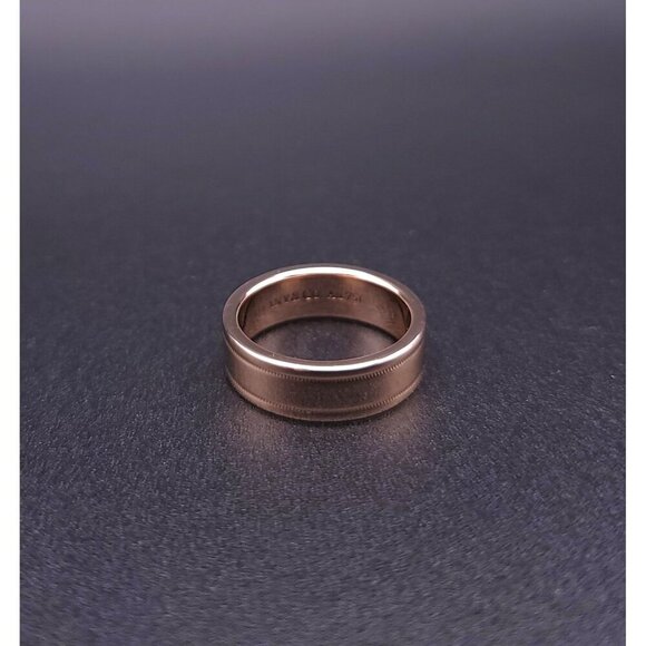 Tiffany & Co 18kt Rose Gold Together Double Milgrain 6mm Wedding Band Size 6.5 - Picture 3 of 15
